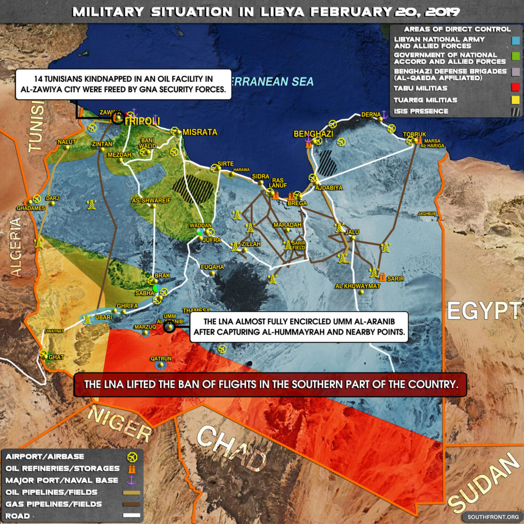 Military Situation In Libya On February 20, 2019 (Map Update)