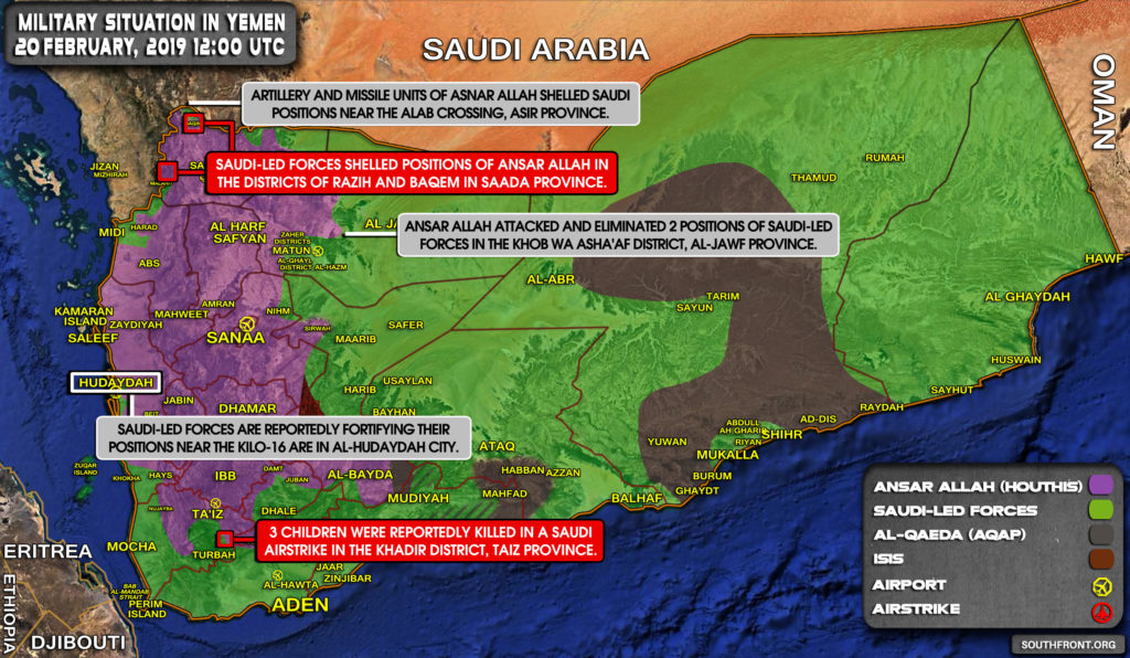 Military Situation In Yemen On February 20, 2019 (Map Update)