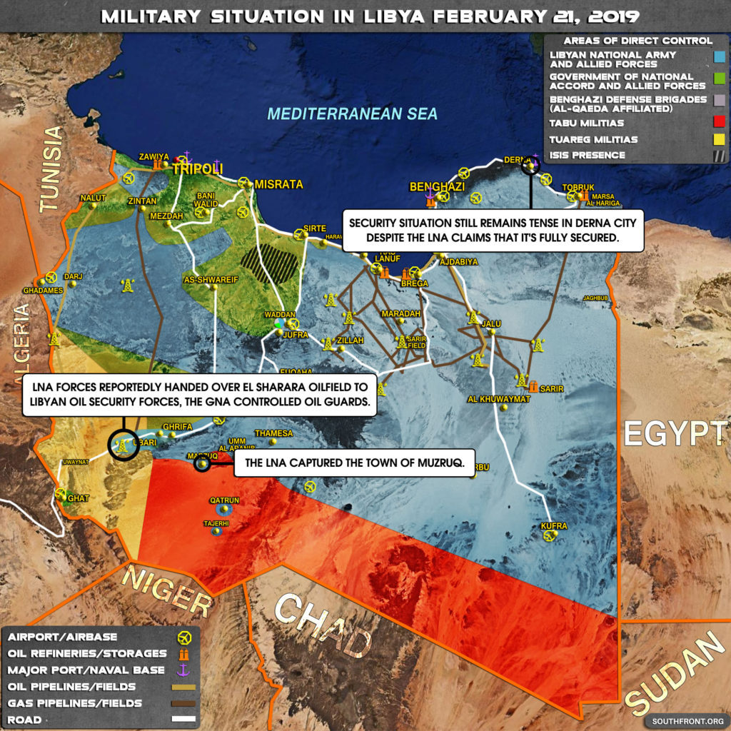 Libyan National Army Hands Over Control Of Key Oil Field To GNA Security Forces