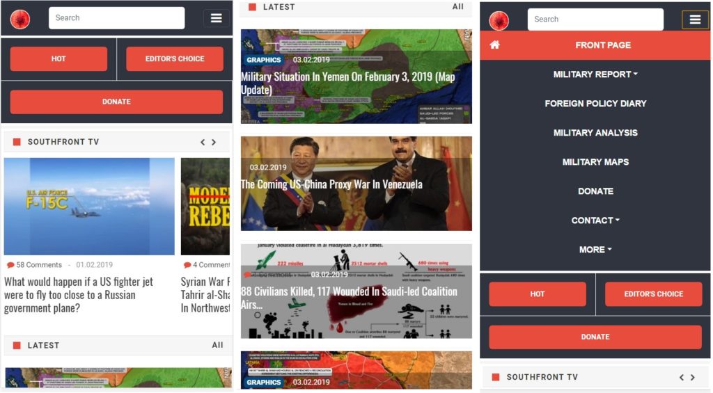 Updated Mobile Version Of SouthFront.org Is Released