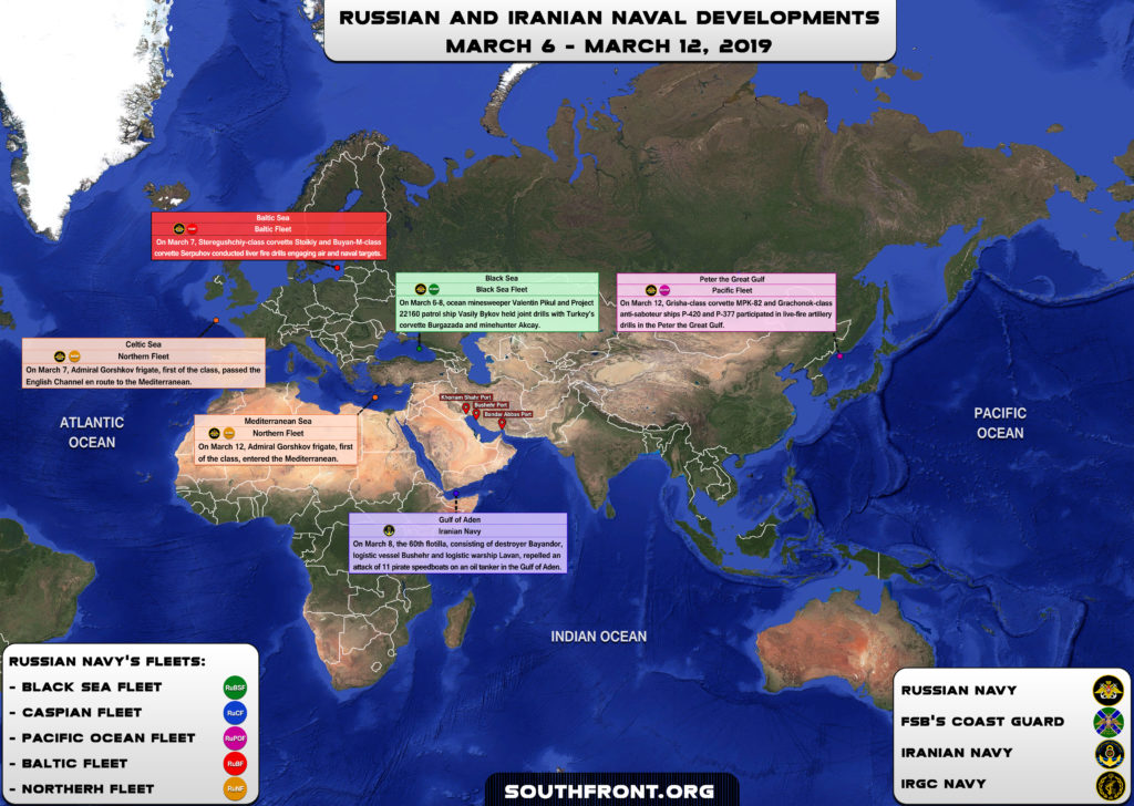 Iranian, Russian Naval Developments March 6-12, 2019 (Map Update)