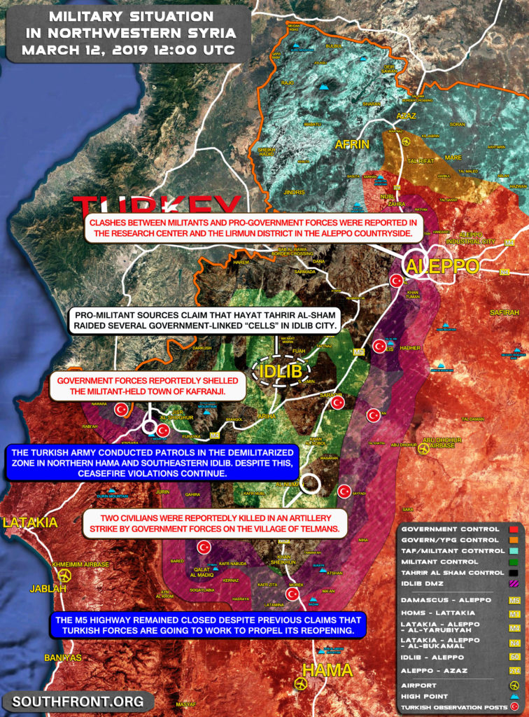 Militants Continue Attacking Syrian Army Positions Near Idlib Despite Turkish Patrols In Demilitarized Zone (Map)