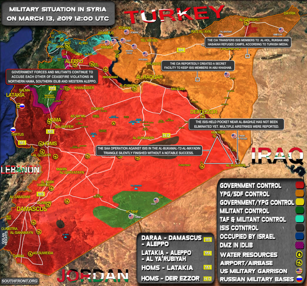 Military Situation In Syria On March 13, 2019 (Map Update)