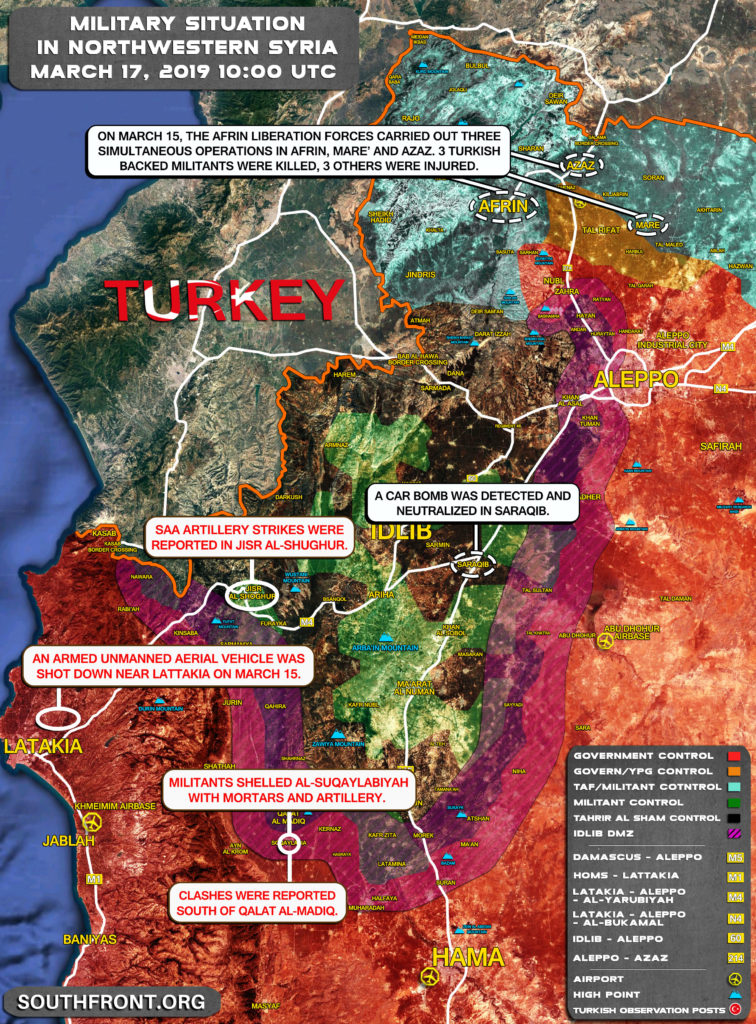 Map Update: Idlib De-Escalation Agreement Continues To Shrink Amid Multiple Violations By 'Moderate Rebels'