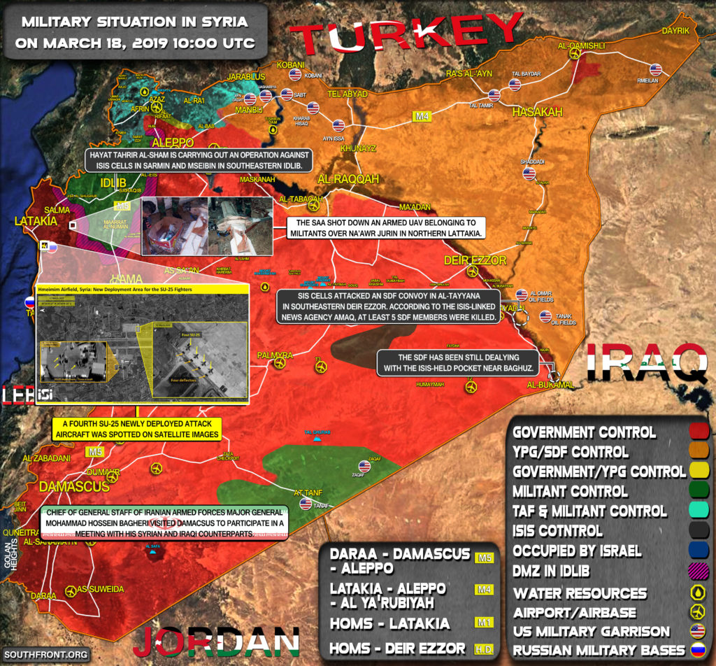 Military Situation In Syria On March 18, 2019 (Map Update)