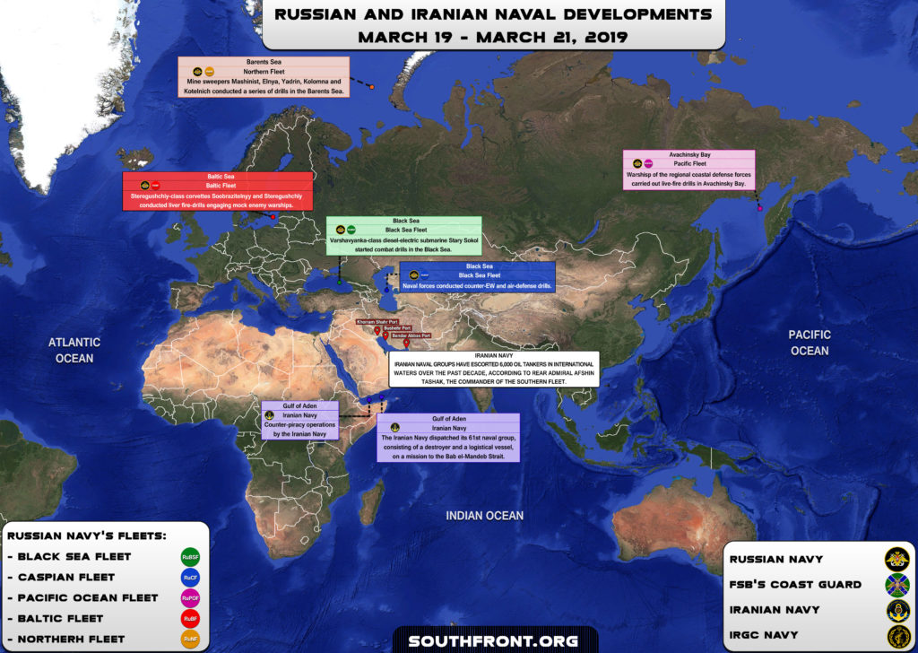 Iranian, Russian Naval Developments March 19-21, 2019 (Map Update)