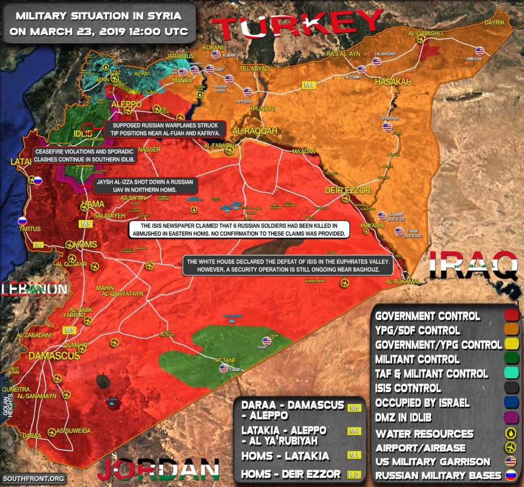 Military Situation In Syria On March 22, 2019 (Map Update)