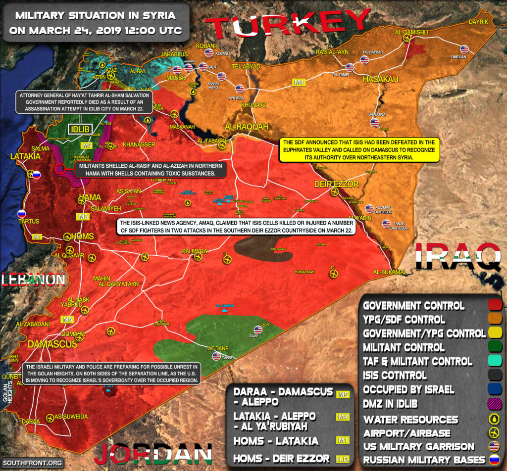 Military Situation In Syria On March 23, 2019 (Map Update)