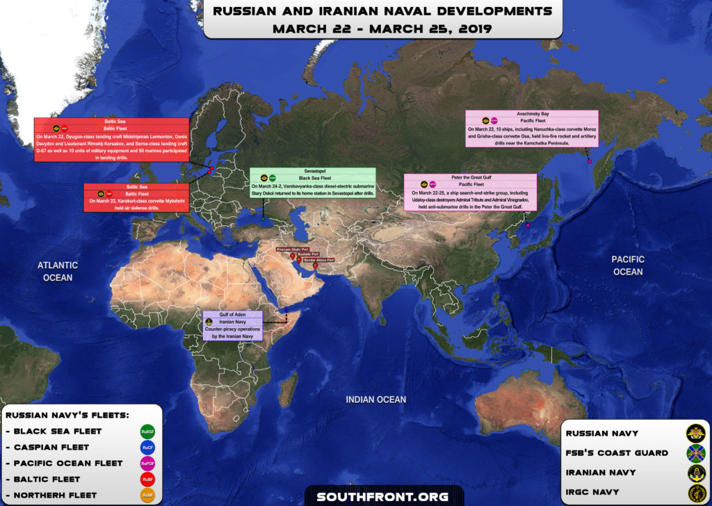 Iranian, Russian Naval Developments March 22-25, 2019 (Map Update)