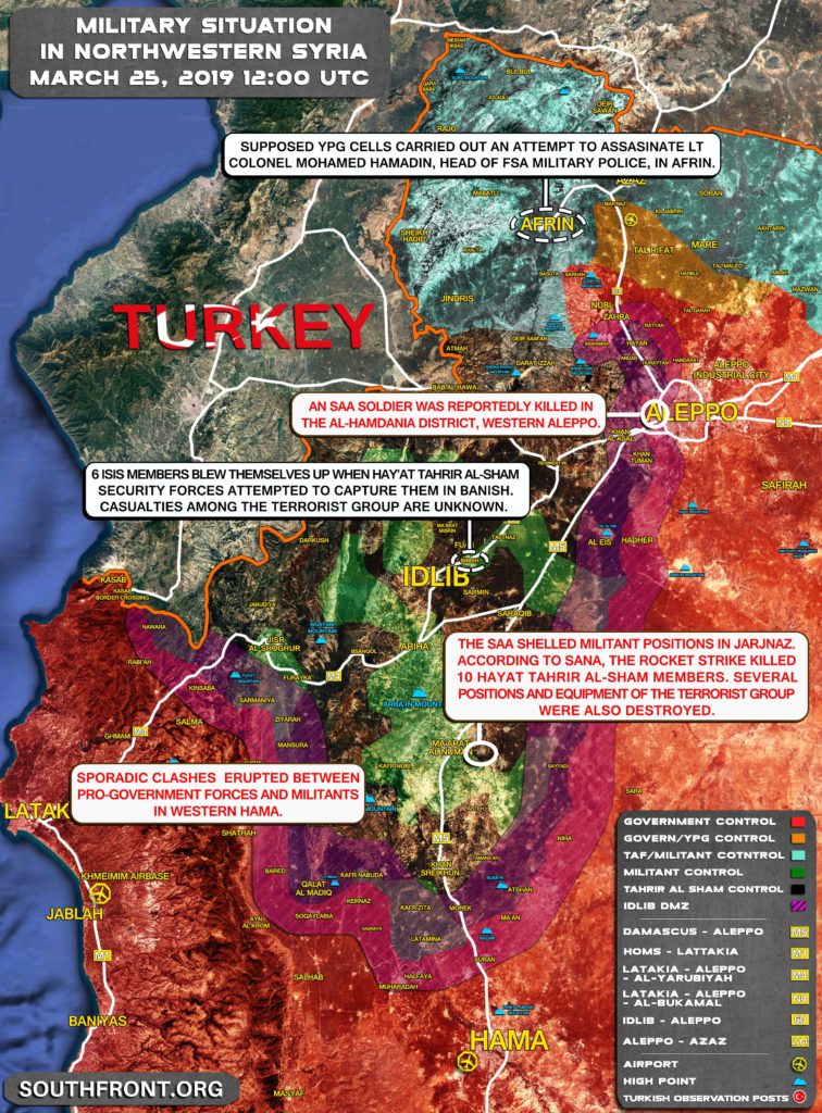 Military Situation In Northwestern Syria On March 25, 2019 (Map Update)