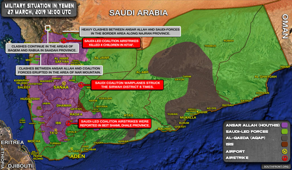 Military Situation In Yemen On March 27, 2019 (Map Update)