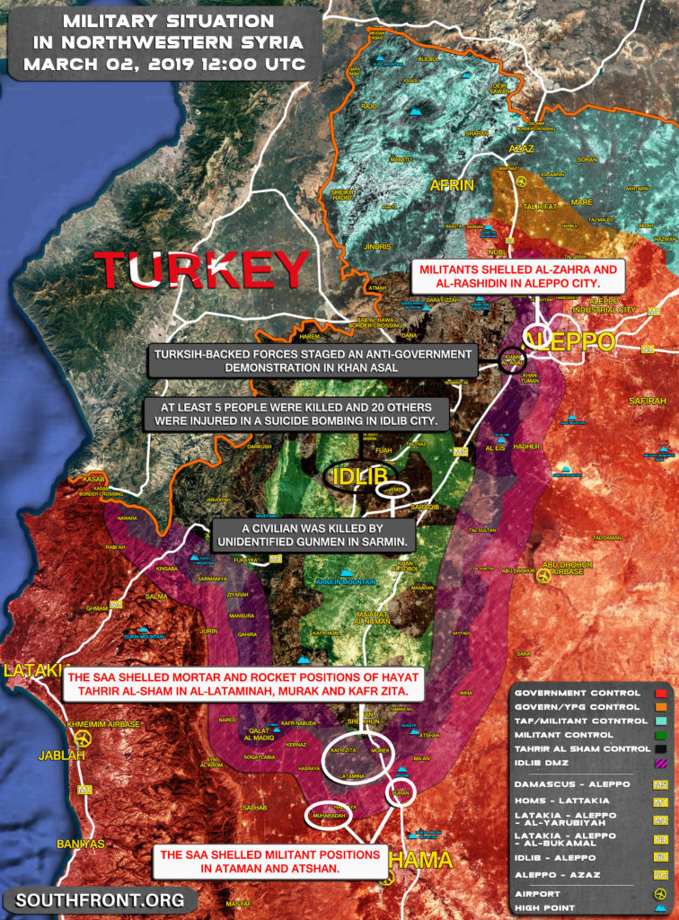 Map Update: Military Situation In Idlib De-Escalation Zone And Afrin Region