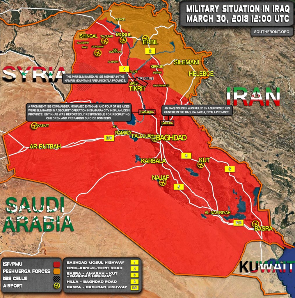 Map Update: Iraqi Forces Crack Down On ISIS Cells In Diyala And Salahuddin Provinces