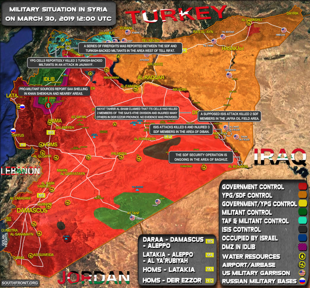 Military Situation In Syria On March 30, 2019 (Map Update)