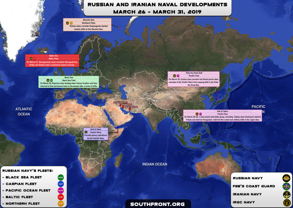 Iranian, Russian Naval Developments On March 26-31, 2019 (Map Update)