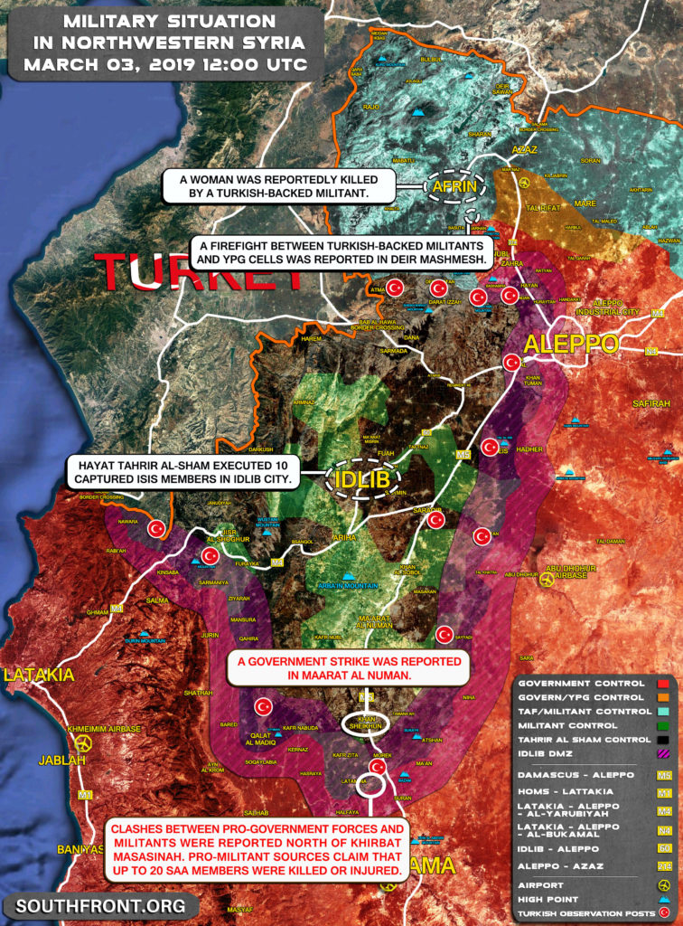 Military Situation In Idlib De-Escalation Zone And Afrin Region On March 3, 2019 (Map Update)