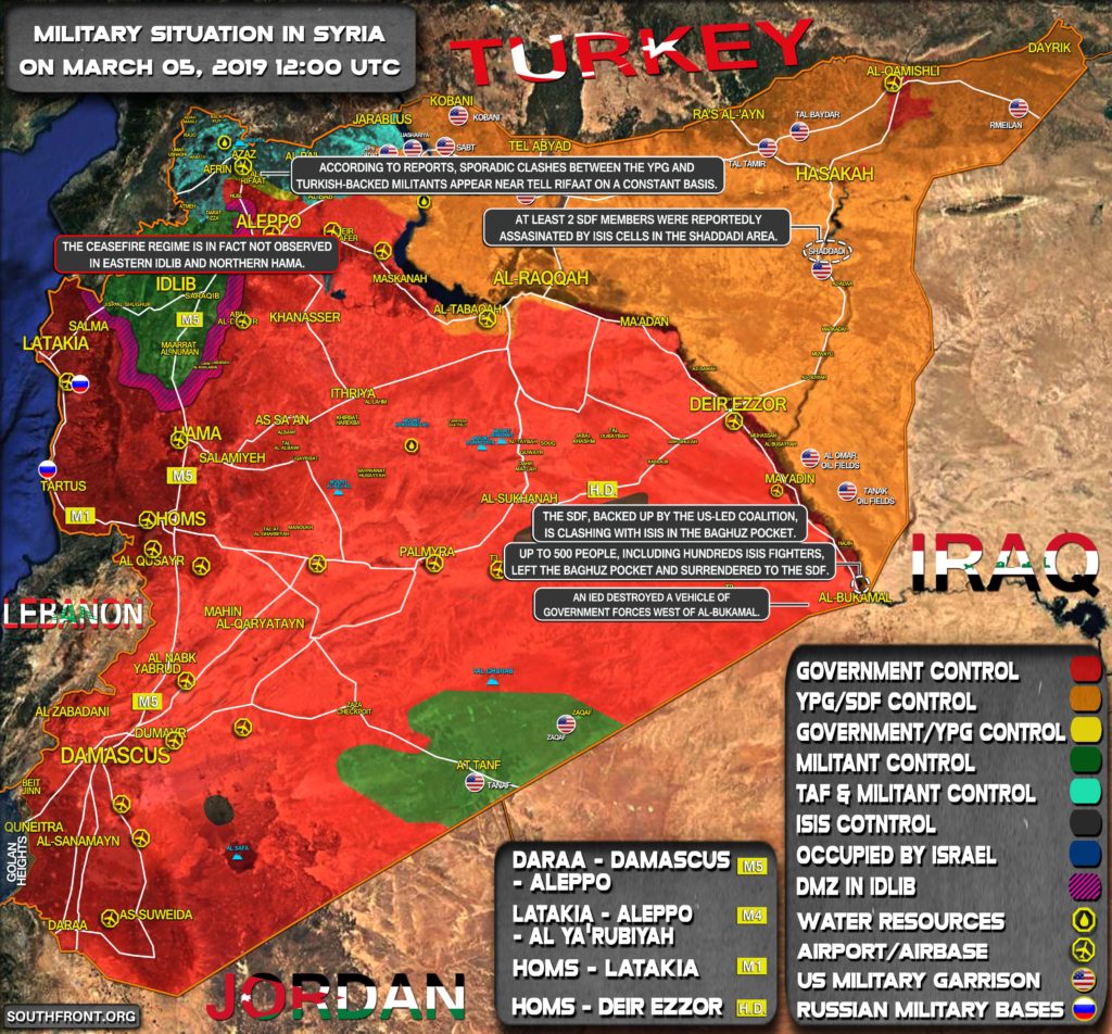 Military Situation In Syria On March 5, 2019 (Map Update)