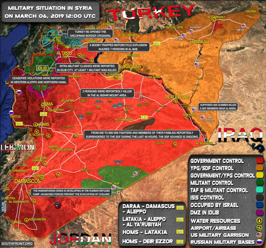 Military Situation In Syria On March 6, 2019 (Map Update)