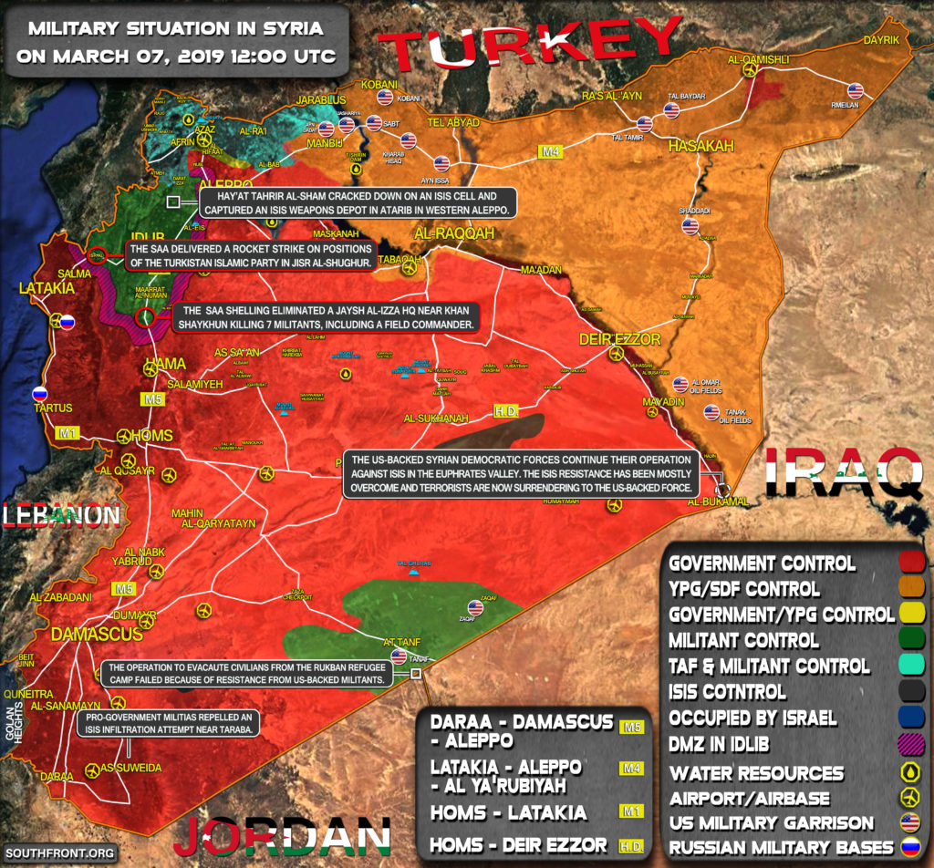 Military Situation In Syria On March 7, 2019 (Map Update)