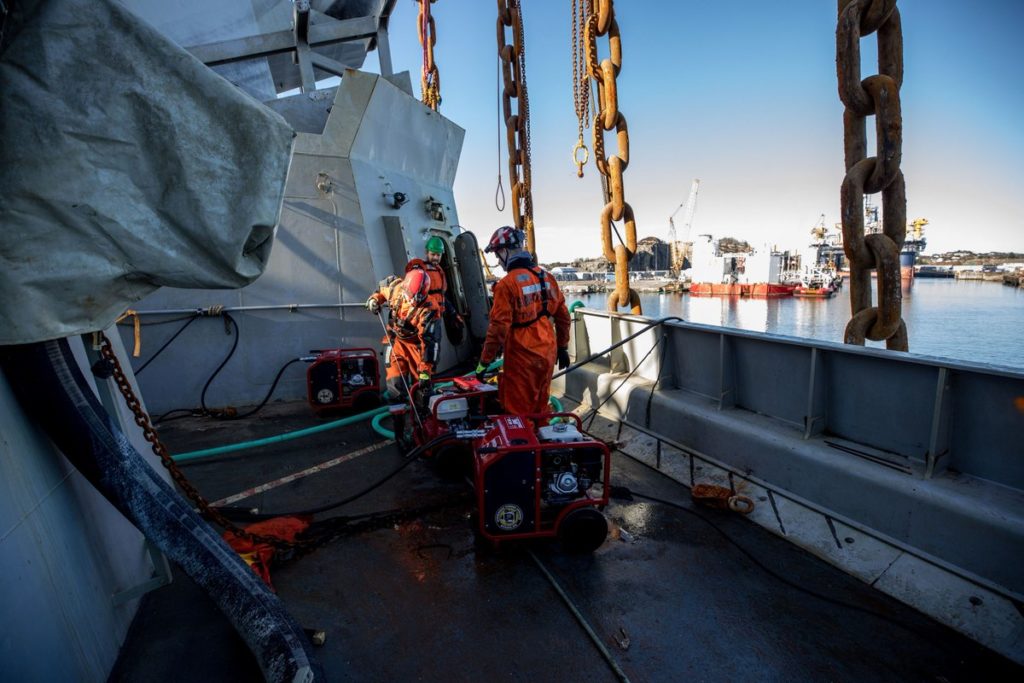 Photos, Videos: Norwegian Navy Recovered Sunken Frigate Helge Ingstad