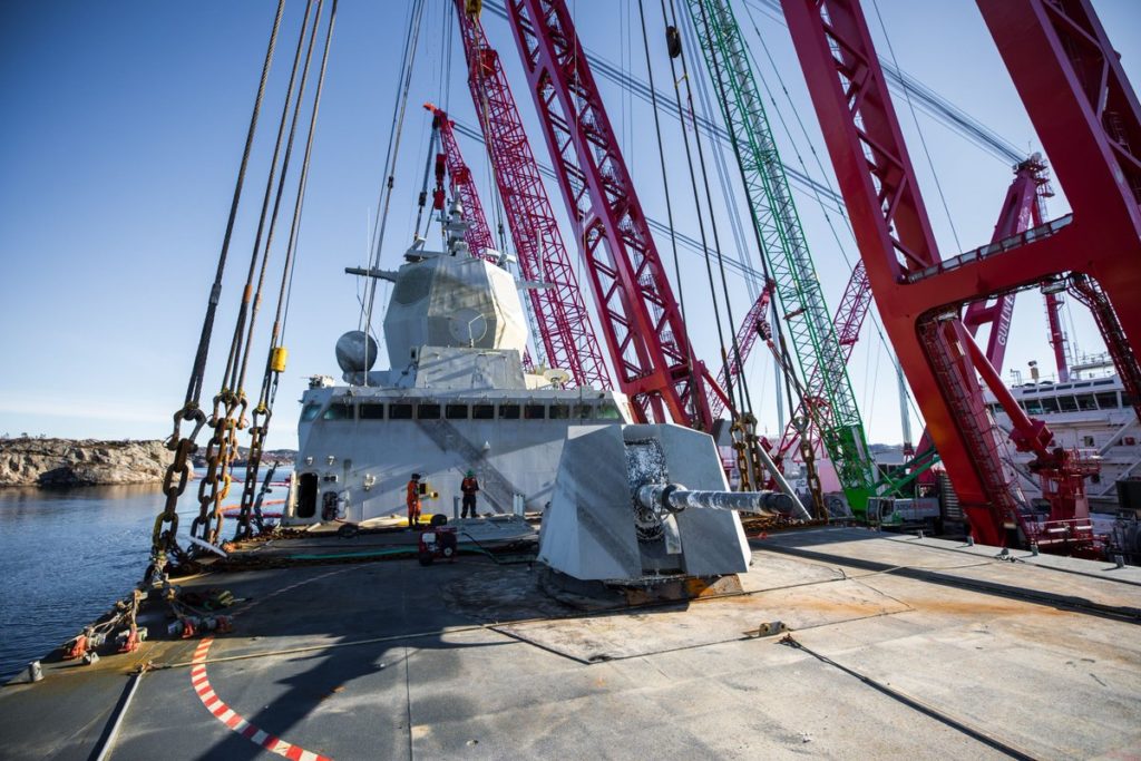 Photos, Videos: Norwegian Navy Recovered Sunken Frigate Helge Ingstad