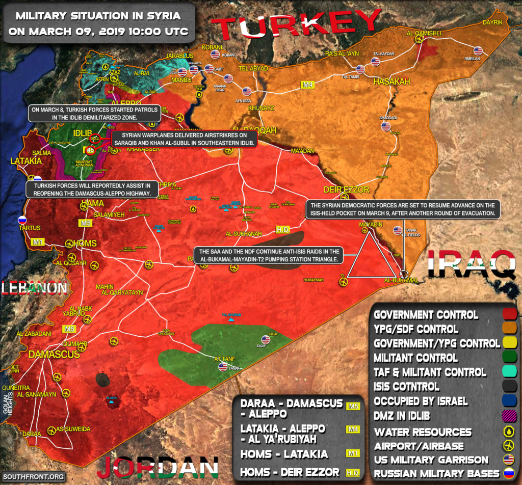 Military Situation In Syria On March 9, 2019 (Map Update)