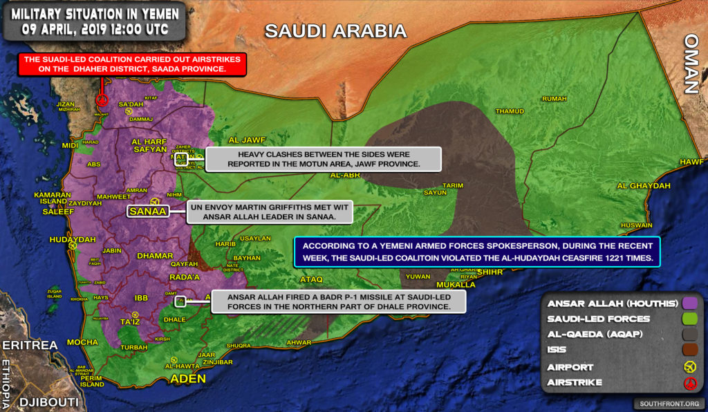 Military Situation In Yemen On April 10, 2019 (Map Update)