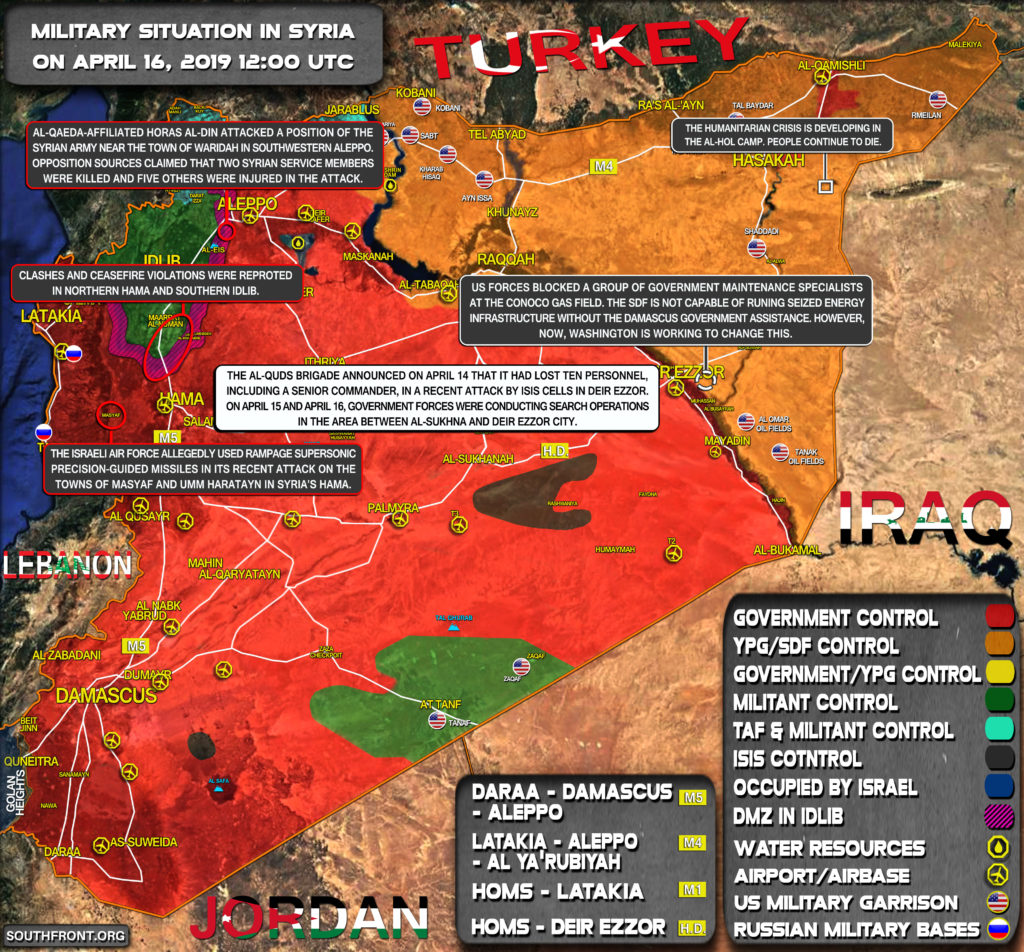 Military Situation In Syria On April 16, 2019 (Map Update)