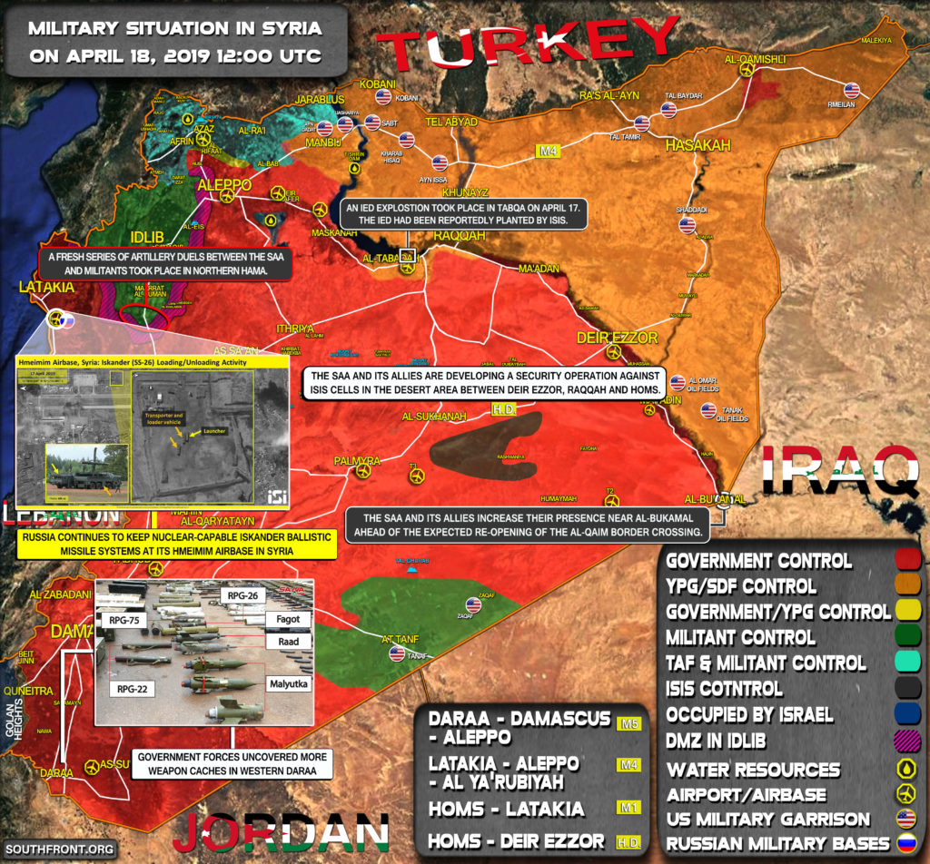 Military Situation In Syria On April 18, 2019 (Map Update)