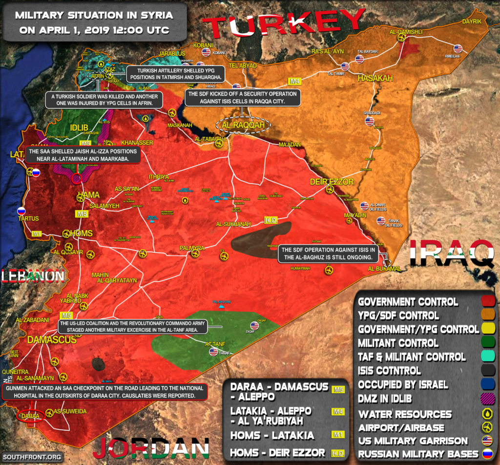 Military Situation In Syria On April 1, 2019 (Map Update)