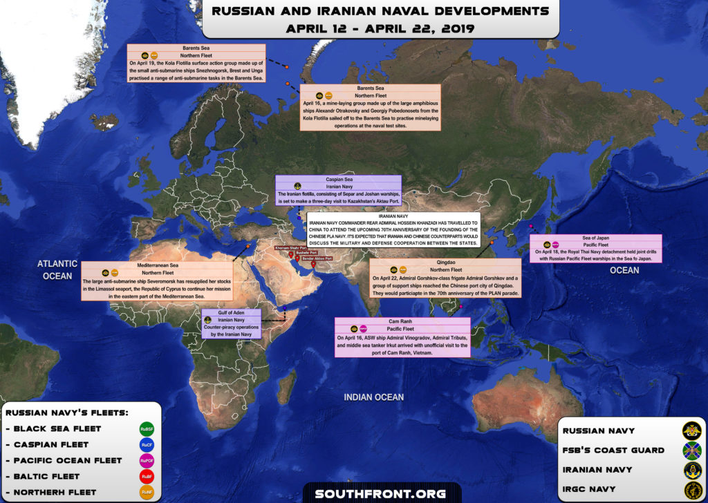 Iranian, Russian Naval Developments On April 12-22, 2019 (Map Update)