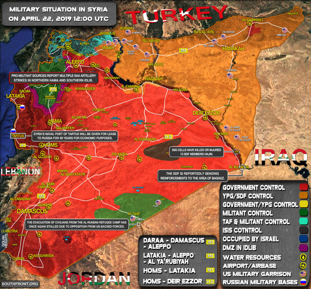 Military Situation In Syria On April 22, 2019 (Map Update)