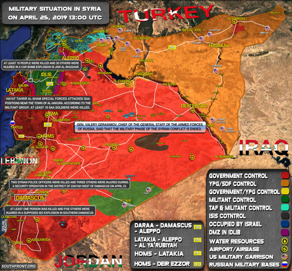 Military Situation In Syria On April 25, 2019 (Map Update)