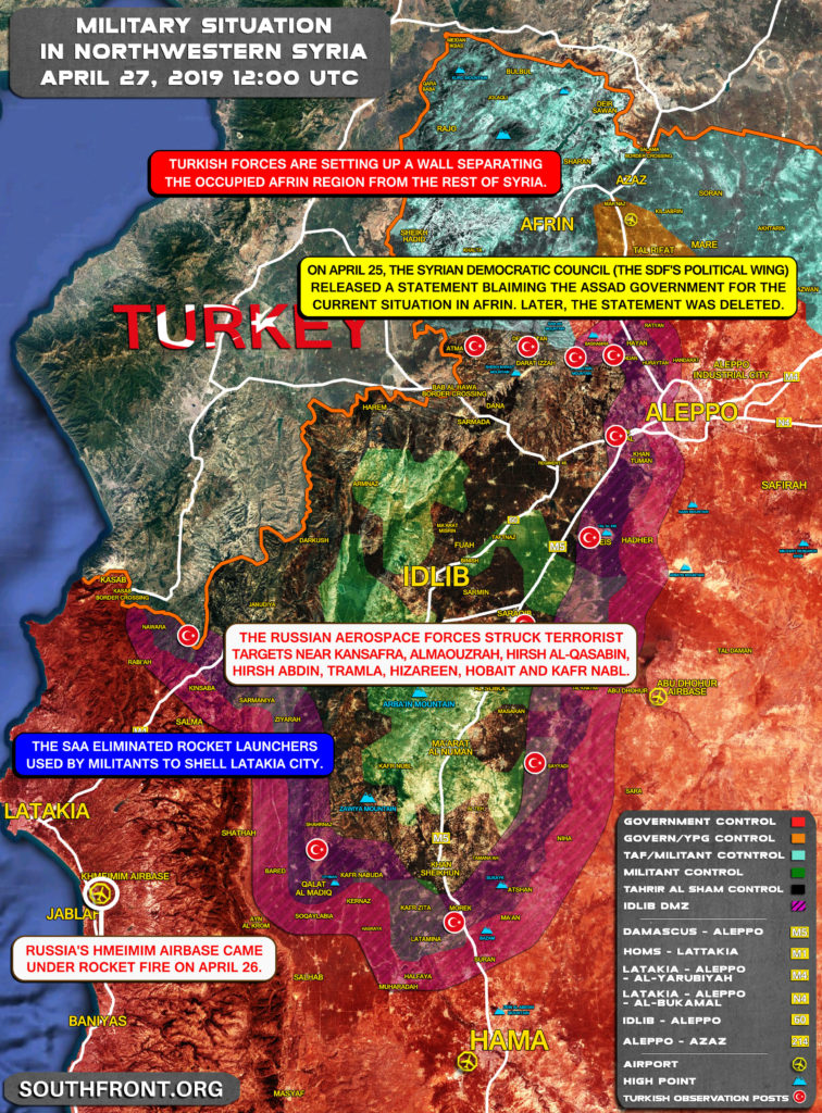 Map Update: Tensions Grow In Idlib De-Escalation Zone After Recent Attacks On Russian Airbase In Latakia