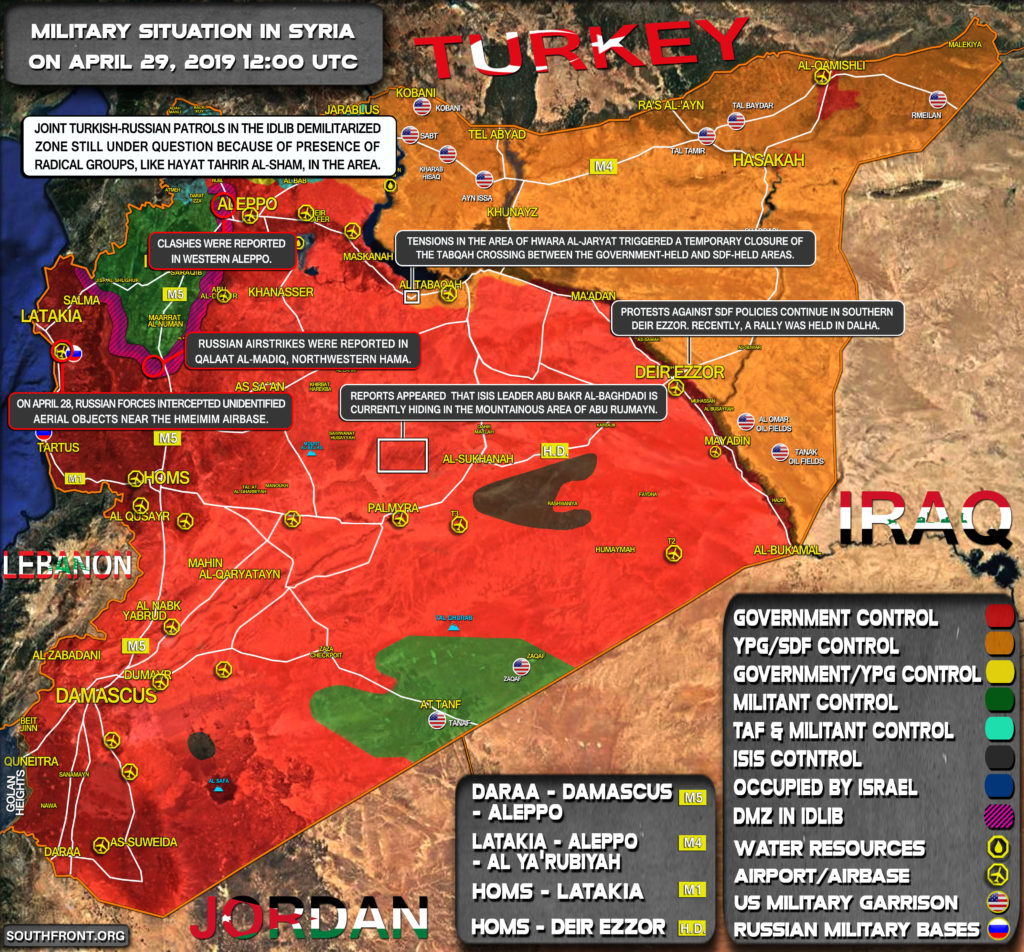 Military Situation In Syria On April 29, 2019 (Map Update)