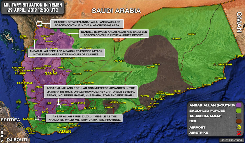 Military Situation In Yemen On April 29, 2019 (Map Update)