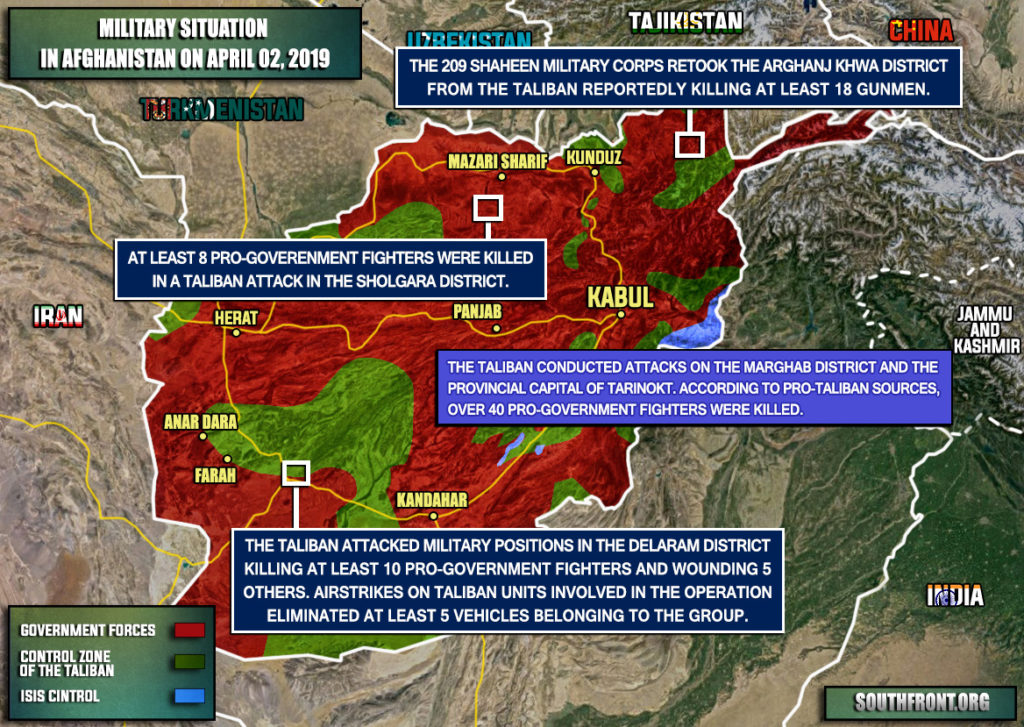 Military Situation In Afghanistan On April 2, 2019 (Map Update)