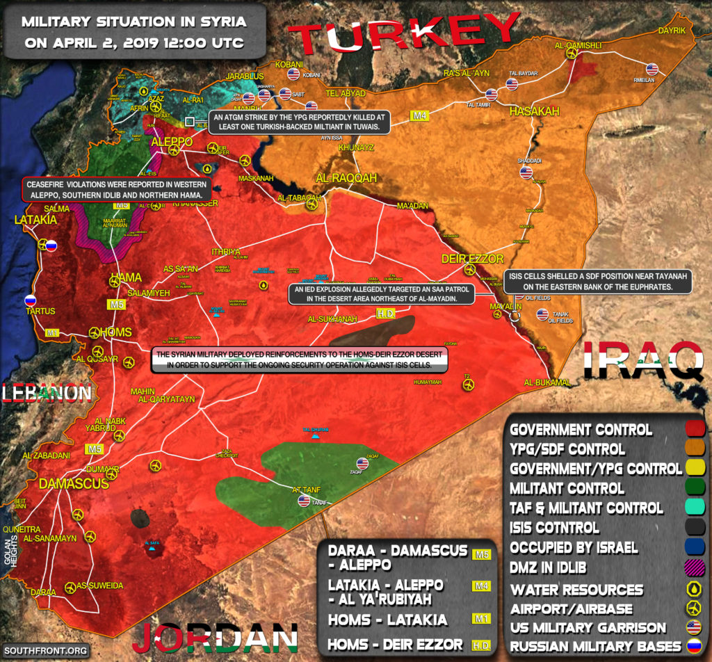 Military Situation In Syria On April 2, 2019 (Map Update)