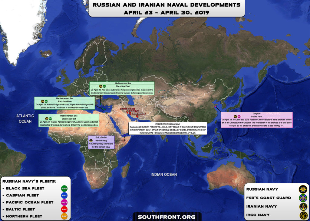 Iranian, Russian Naval Developments On April 23-30, 2019 (Map)