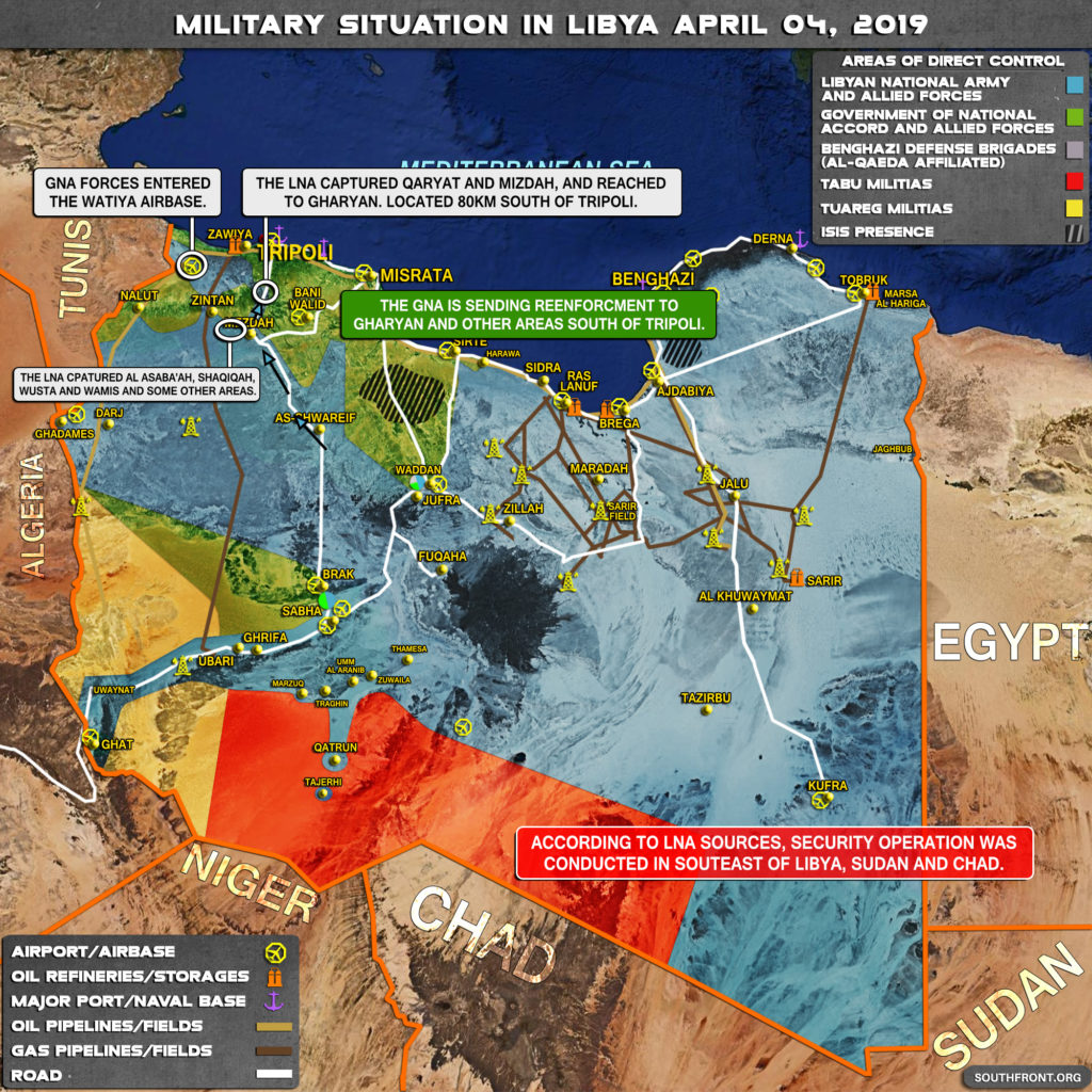 Military Situation In Libya On April 4, 2019 (Map Update)