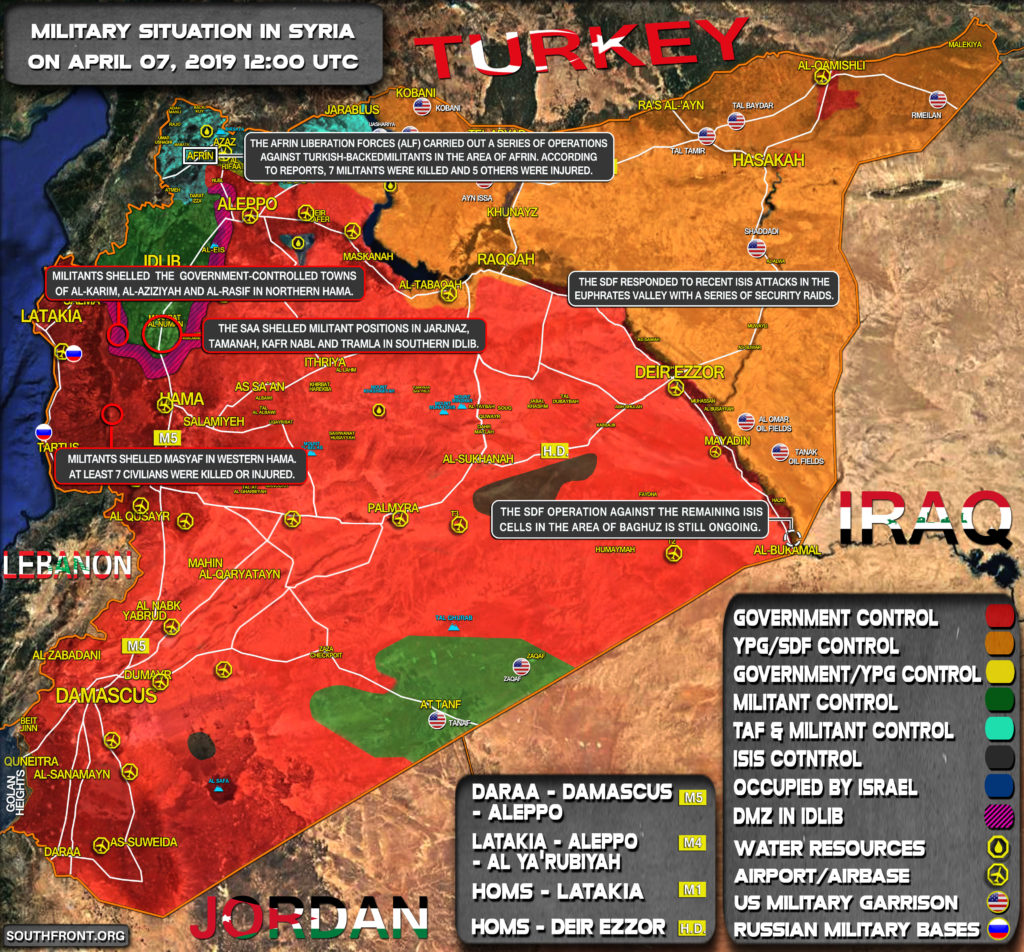 Military Situation In Syria On April 7, 2019 (Map Update)