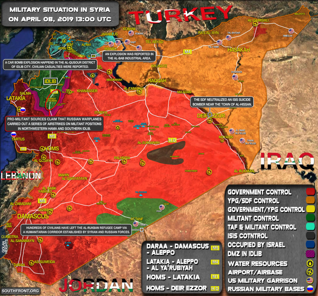 Military Situation In Syria On April 8, 2019 (Map Update)