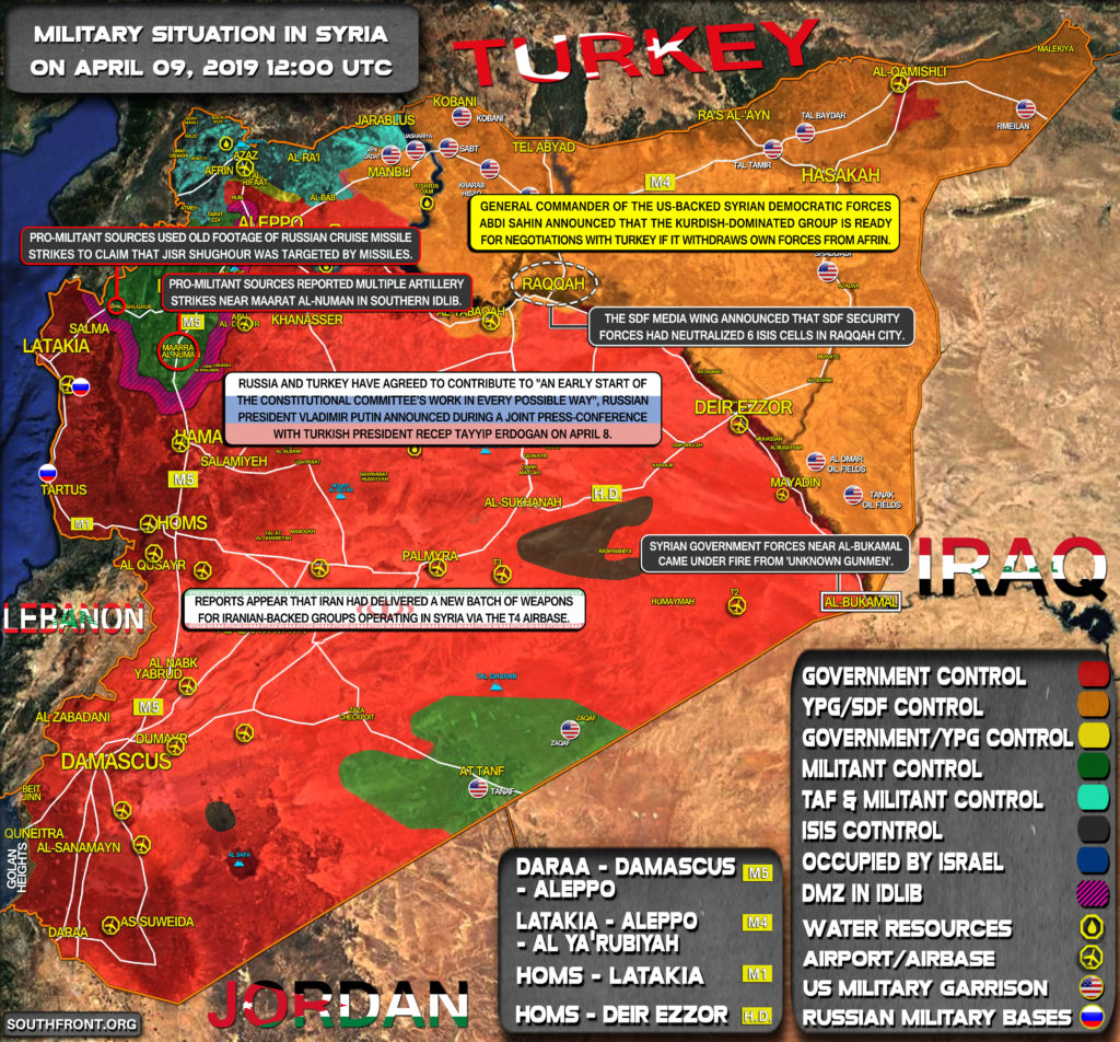 Military Situation In Syria On April 9, 2019 (Map Update)