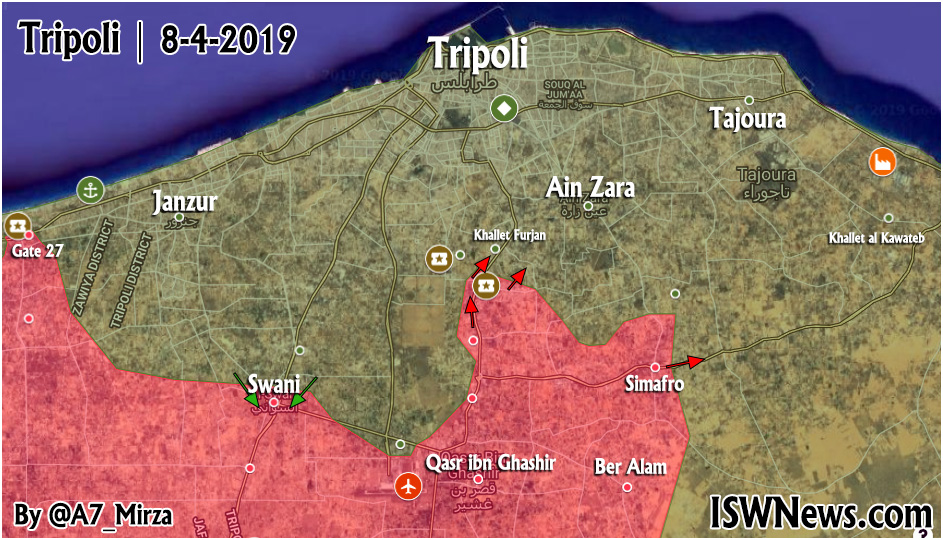 Map Update: Libyan National Army Advancing In Vicinity Of Tripoli