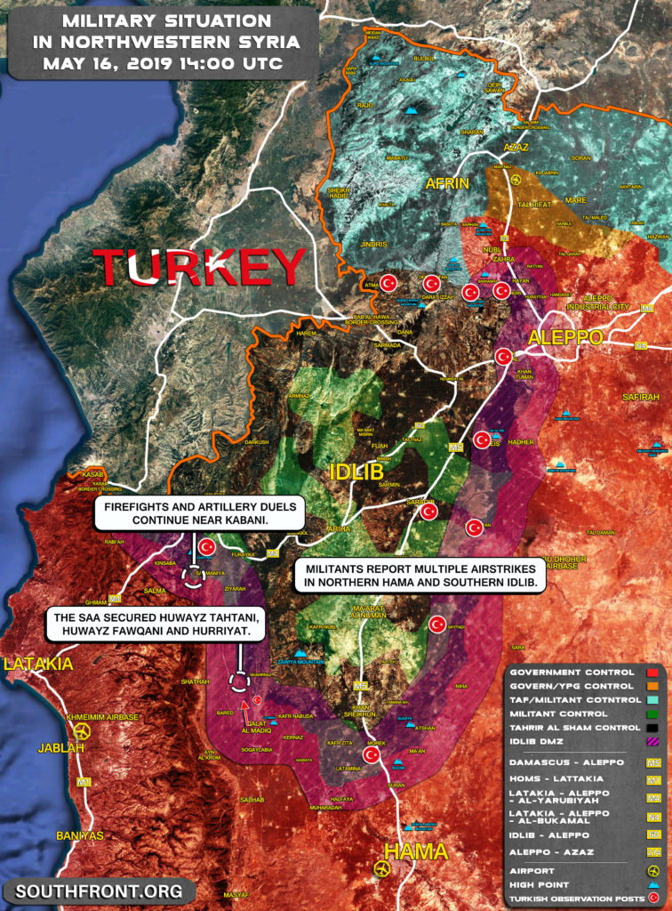 Map Update: Military Situation In Northwestern Syria On May 16, 2019