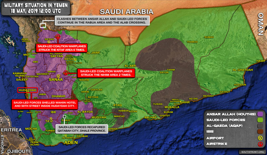 Military Situation In Yemen On May 18, 2019 (Map Update)