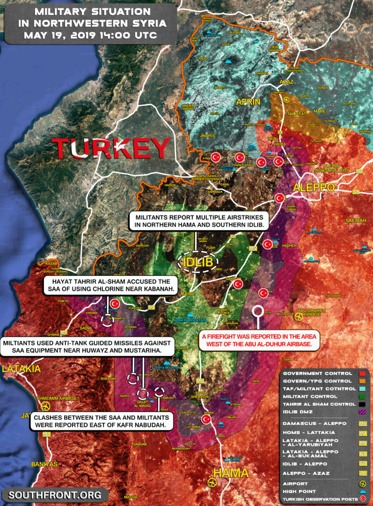 Military Situation In Northwestern Syria On May 19, 2019 (Map Update)