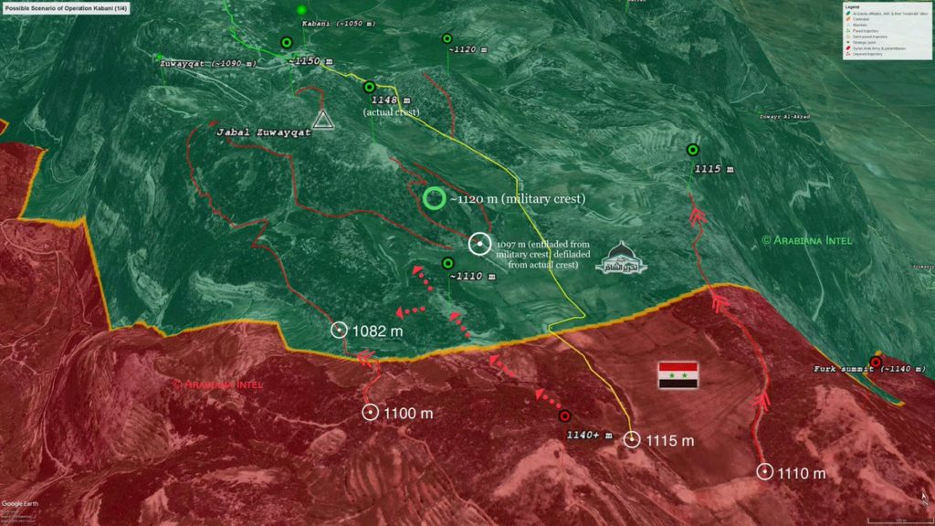 In Maps: Possible Scenario Of Syrian Army Advance On Kbani In Northern Lattakia