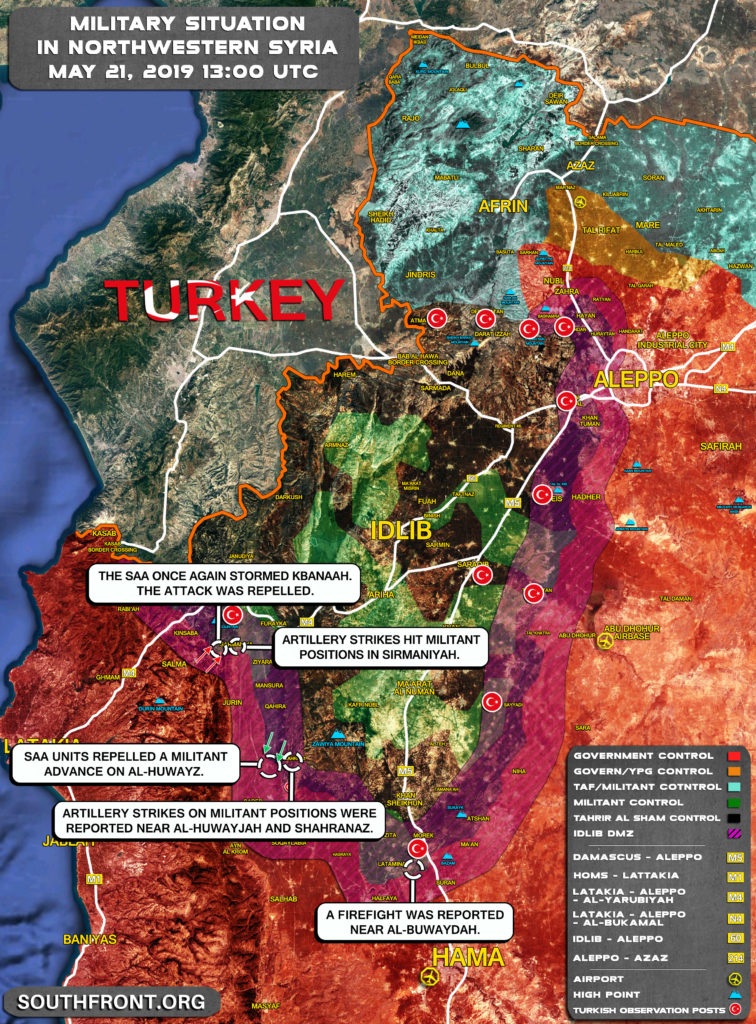 Map Update: Clashes Between Syrian Army And Militants Continue In Northwestern Hama, Northern Lattakia