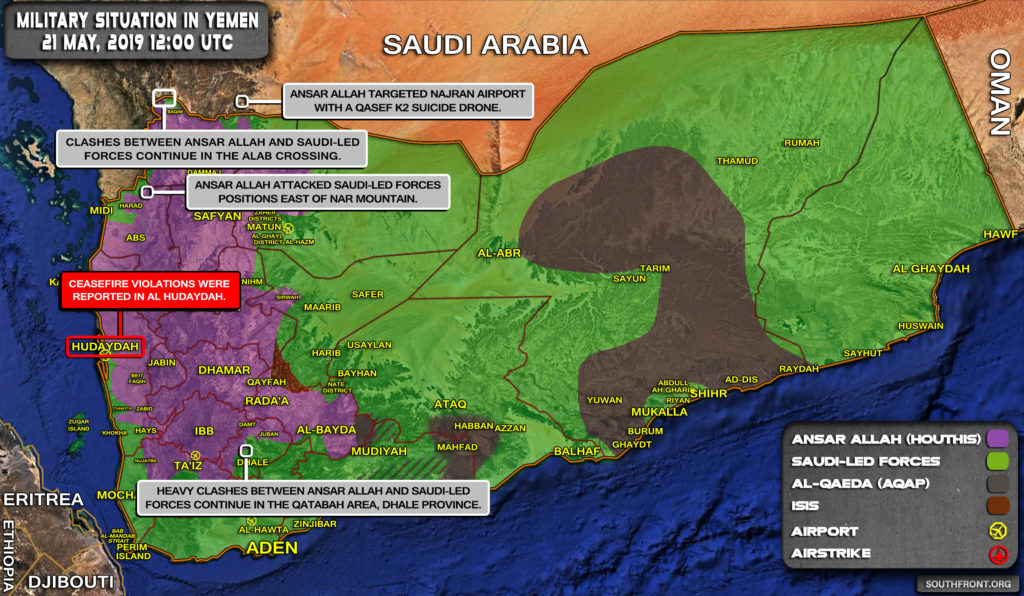 Military Situation In Yemen On May 21, 2019 (Map Update)